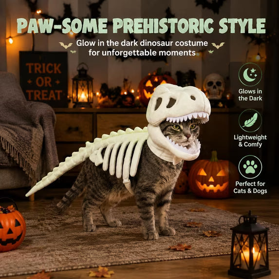 Pawluxe™ Dino-Skeleton Pet Hoodie