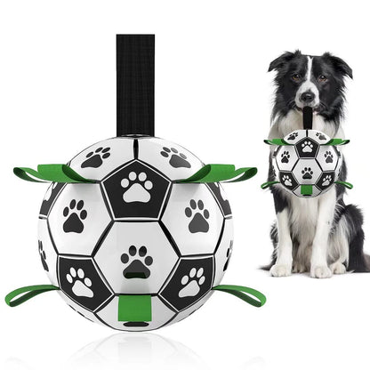 Interactive Dog Football with Straps