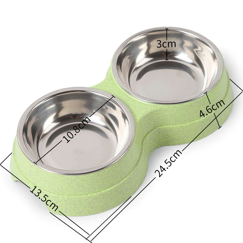 2-in-1 Stainless Pet Feeding Bowl