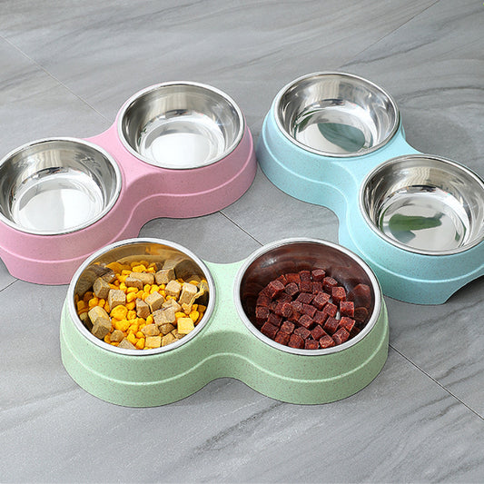 2-in-1 Stainless Pet Feeding Bowl
