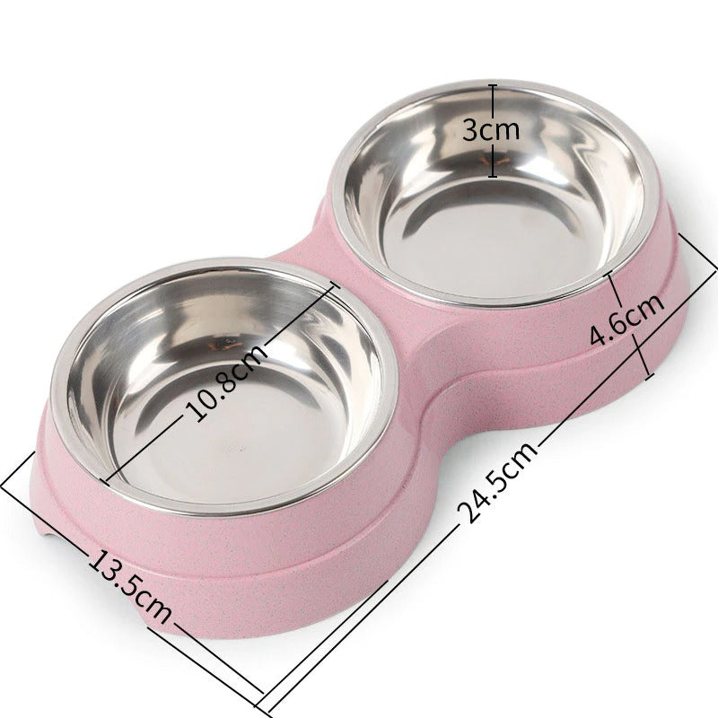 2-in-1 Stainless Pet Feeding Bowl
