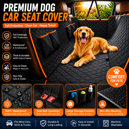 PawLuxe™ Premium Waterproof Dog Car Seat Protector