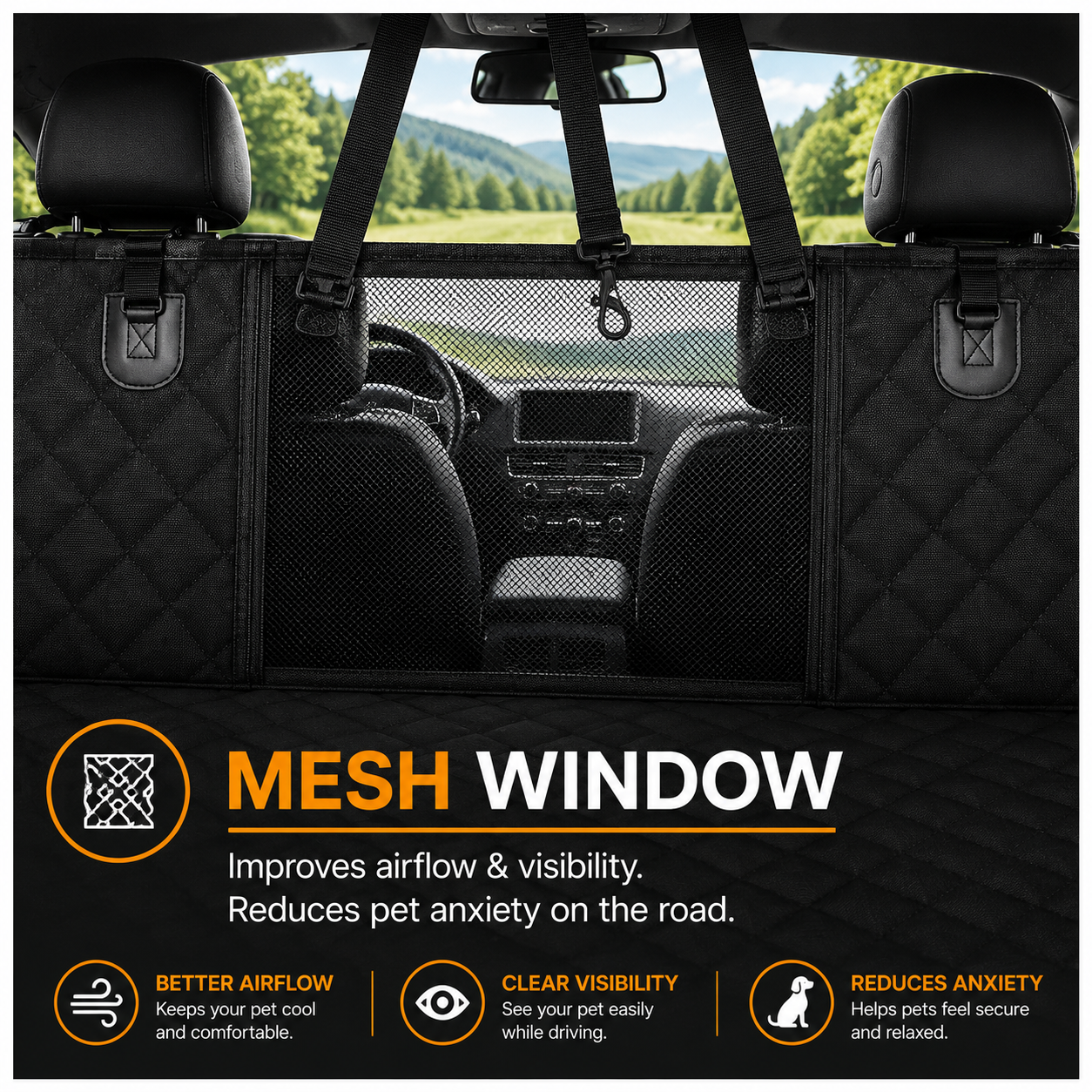 PawLuxe™ Premium Waterproof Dog Car Seat Protector