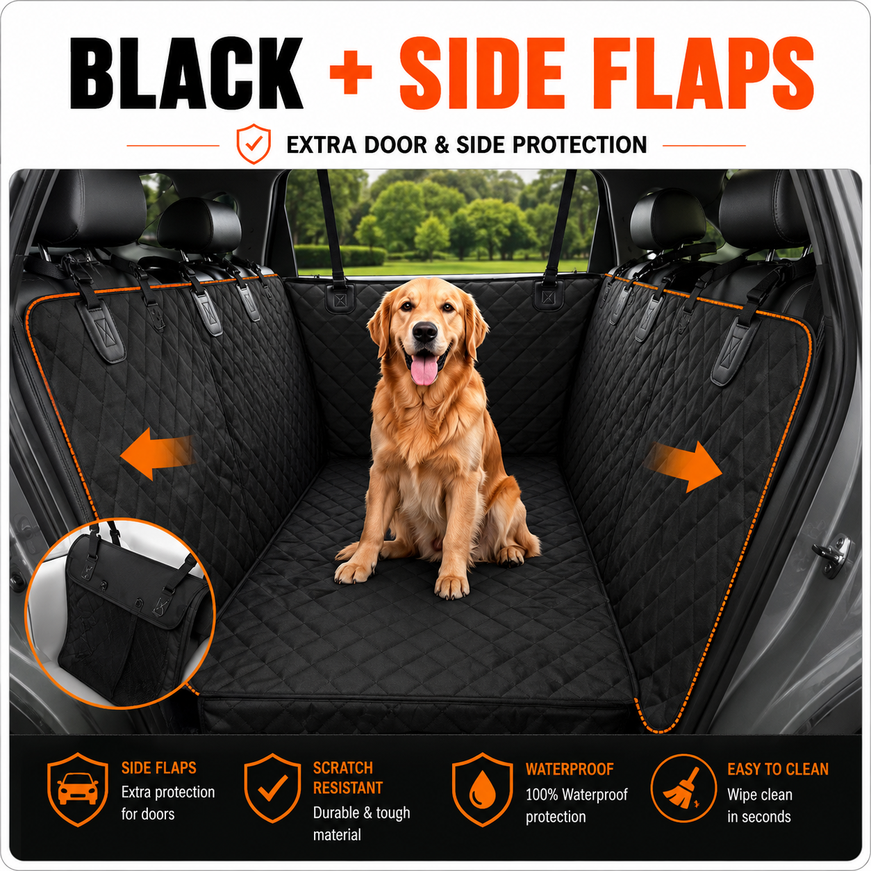 PawLuxe™ Premium Waterproof Dog Car Seat Protector