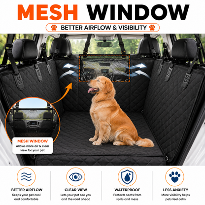 PawLuxe™ Premium Waterproof Dog Car Seat Protector