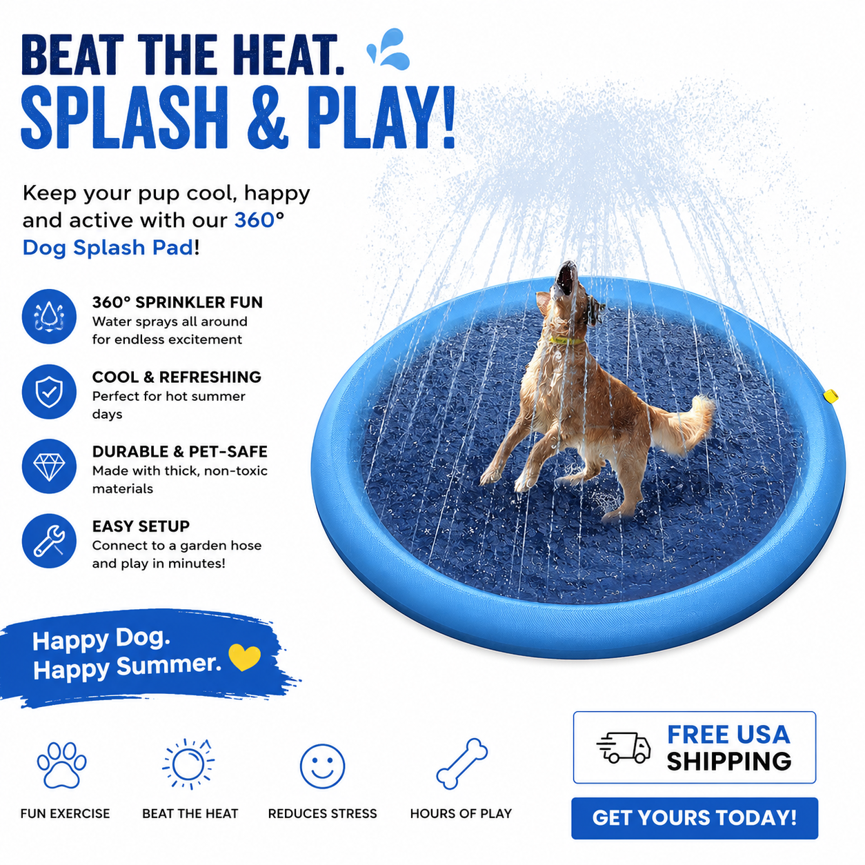 Thickened Pet Water Spray Mat Toy Outdoor Lawn Game Mat