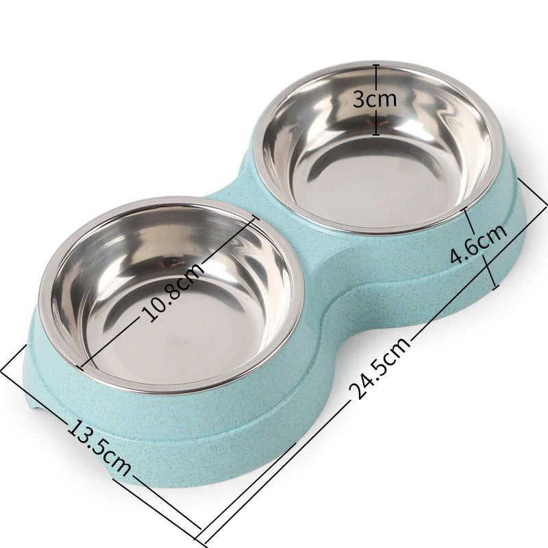 2-in-1 Stainless Pet Feeding Bowl